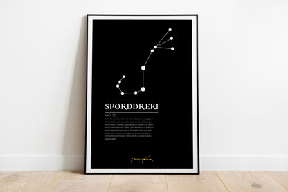 Stjörnuplakat 1 merki með útskýringu